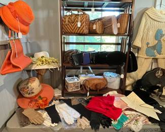 vintage purses and hats mostly from the 1960's though 1980's
