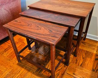 Danish Modern Set of 3 Nest Tables.