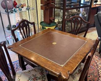 Leather Top Game Table