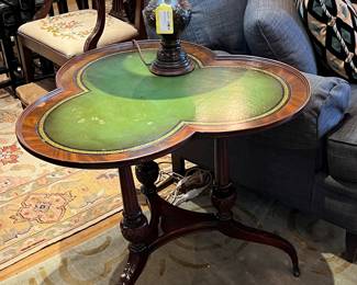 3 Leaf Clover Leather Top Table