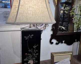 Enamel and Carved Lamp