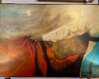 Original Oil on Canvas Artwork by Jaldeep Mehrotta titled "Catch Bull at Noon"