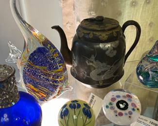 Collection of Paperweights, Art Glass Angel Fish