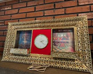 Vintage religious holographic Clock