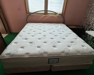 Vintage brass and black lacquer headboard king size