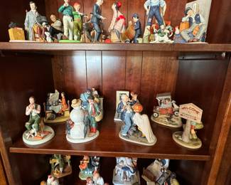 Large collection of Norman Rockwell figurines