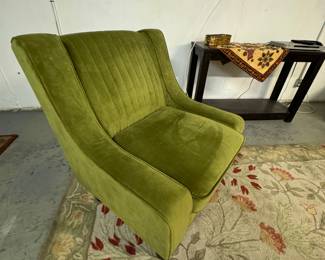 Green velvet occasional chair