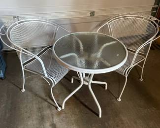Patio table and two chairs