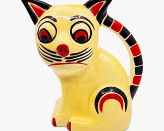 1920'S DITMAR URBACH CZECH CERAMIC CAT