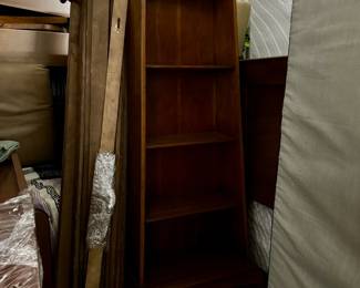 `Antique tall 4-shelf oblong bookcase