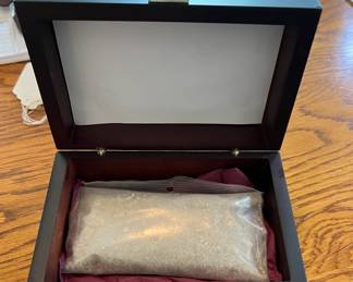 Holy Land sand in wooden box