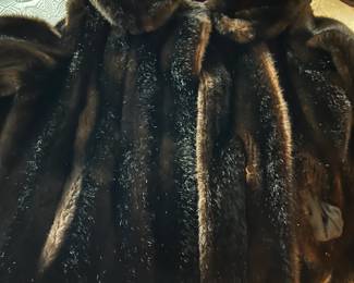 Ladies faux fur coat and hat "made in England"