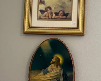 Angel print framed, Jesus in Garden Gethsemane