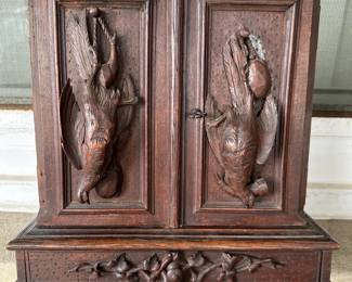 Black Forest Carved Mini Cabinet