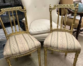 Gilt Ballroom Chairs & Butterfly Wing Chair