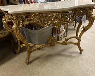 Marble Top Gilt Console