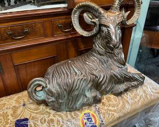 Spanish Brass Lifesize Goat