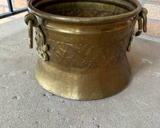 Hand Wrought Brass Handled Pot