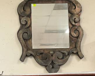 Large Decorative Mirror with Metal Frame