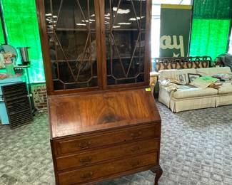Gorgeous Walnut Secretary Bookcase w/ Ball in Claw Feet