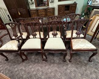 Set 8 Mahogany Chippendale Chairs by Georgian Furnishings