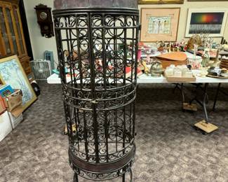 Maitland Smith Wrought Iron "Birdcage" Wine Rack