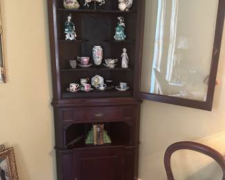 Petite Mahogany Corner Cabinet