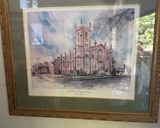Hand Signed Albert Lane Print, First Presbyterian Church 
