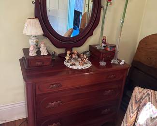 Lillian Russell Davis Cabinet Cherry Dresser with Mirror