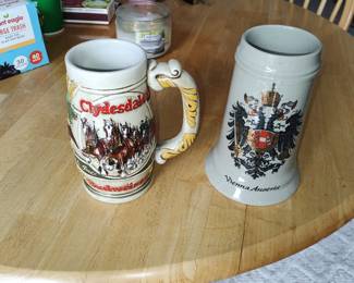 CLYDESDALE BUDWEISER STEIN $15.00 AND VIENNA AUSTRIA STEIN $15.00