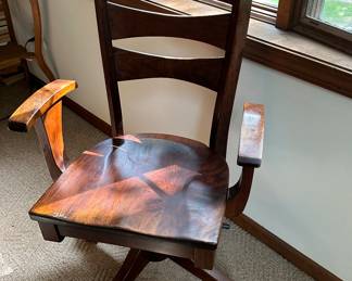 Antique Wood Office Chair 