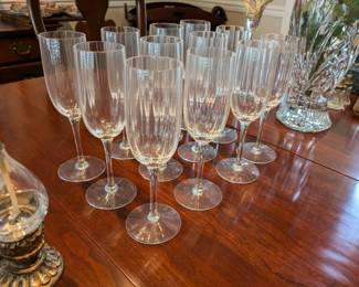 Crystal champagne flutes