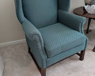 Upholstered wingback chair by Hickory Designs