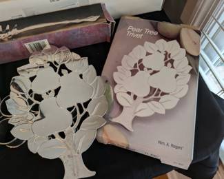 Silverplate pear tree trivet