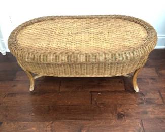 Oval Wicker Coffee Table