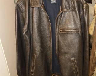 Cherokee Brown Leather Jacket with Front Zipper