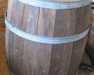 Rustic wooden barrel