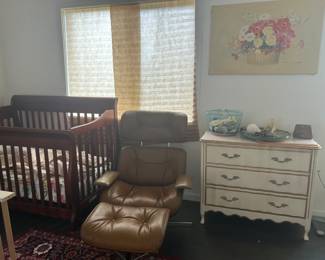 crib- $250 OBO, toddler bed- $250 OBO, chair- $35, dresser-$75 OBO