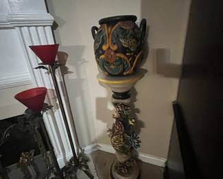 Unique pedestal and large urn