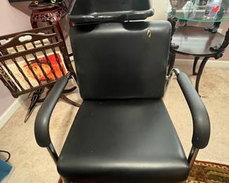 Salon wash bowl and chair