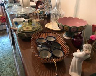 Lladro, crystal, Asian pottery