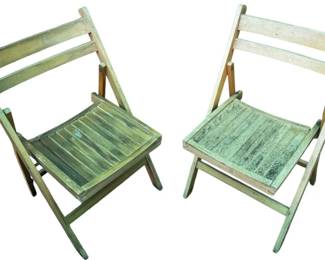 Pair of Wooden Folding Chairs
