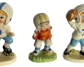 Three Football Player Figurines
