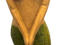 Hand painted Carved Wood Mermaid Statue