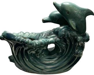 Ceramic Dolphins Indoor Outdoor Fountain