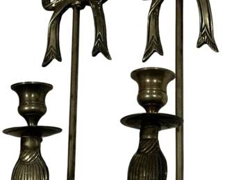 Pair of French Brass Bow Scones