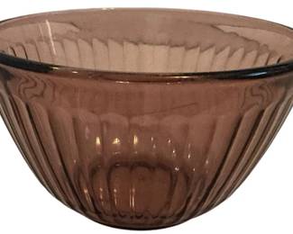 Cranberry Pyrex 3Cup Ribbed Bowl