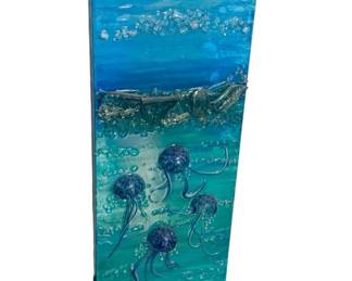3D Jelly Fish Art Glass Wall Art