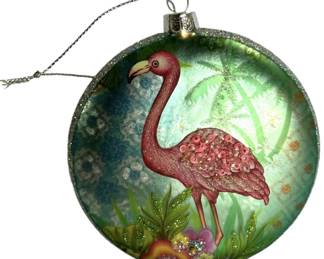 Glass Ornament Flamingo