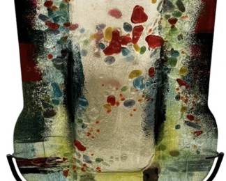 Jasmine Art Glass Vase with Stand